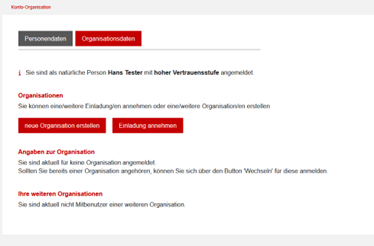 Organisationsdaten