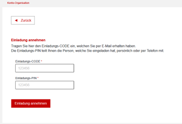 Einladung annehmen