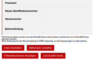 Auswahlbereich Konto
